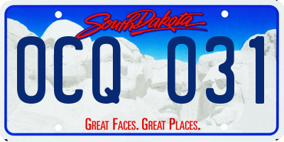 SD license plate 0CQO31