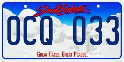 SD license plate 0CQO33