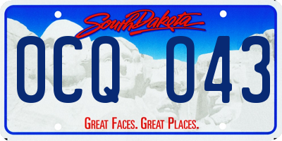 SD license plate 0CQO43