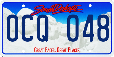 SD license plate 0CQO48