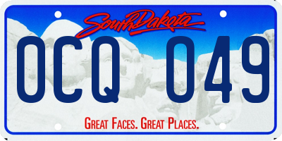 SD license plate 0CQO49