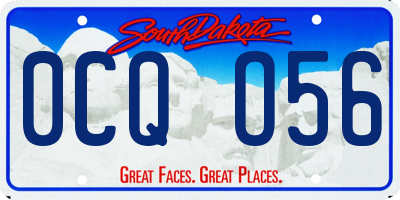 SD license plate 0CQO56