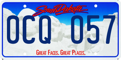 SD license plate 0CQO57
