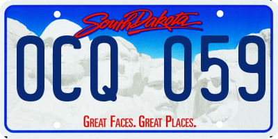 SD license plate 0CQO59