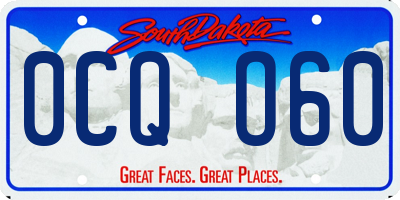 SD license plate 0CQO60