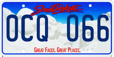SD license plate 0CQO66
