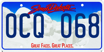 SD license plate 0CQO68