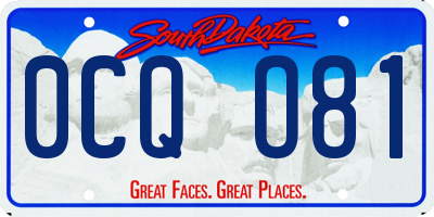 SD license plate 0CQO81