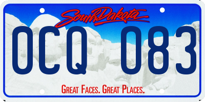 SD license plate 0CQO83