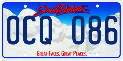 SD license plate 0CQO86