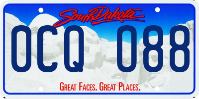 SD license plate 0CQO88
