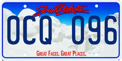 SD license plate 0CQO96