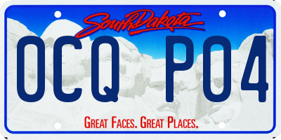SD license plate 0CQP04