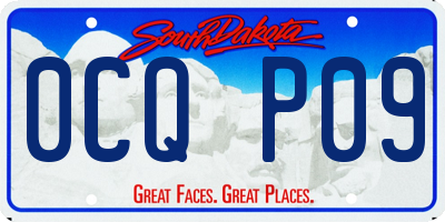 SD license plate 0CQP09
