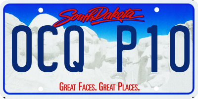 SD license plate 0CQP10