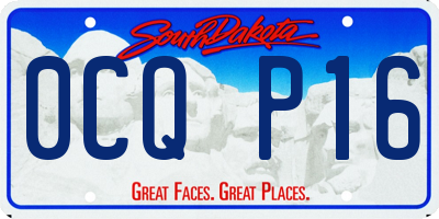 SD license plate 0CQP16