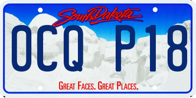 SD license plate 0CQP18