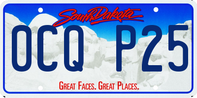 SD license plate 0CQP25