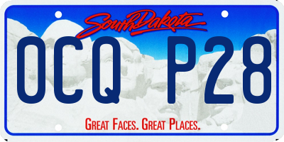 SD license plate 0CQP28