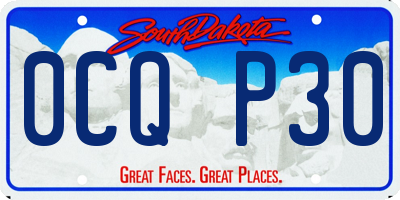SD license plate 0CQP30
