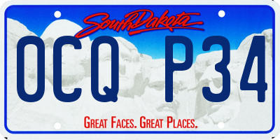 SD license plate 0CQP34