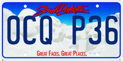 SD license plate 0CQP36
