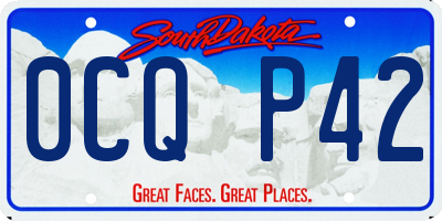 SD license plate 0CQP42