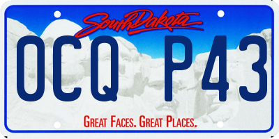 SD license plate 0CQP43