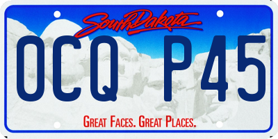 SD license plate 0CQP45