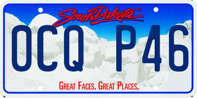SD license plate 0CQP46