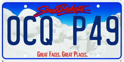 SD license plate 0CQP49