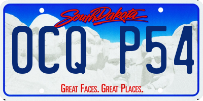 SD license plate 0CQP54