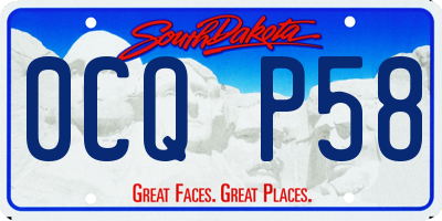 SD license plate 0CQP58