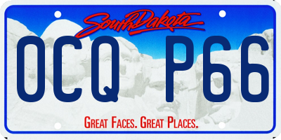 SD license plate 0CQP66
