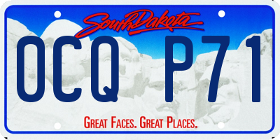 SD license plate 0CQP71