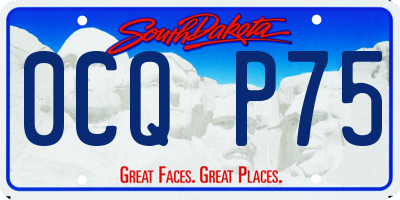 SD license plate 0CQP75