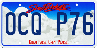 SD license plate 0CQP76