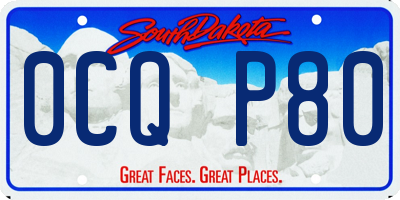 SD license plate 0CQP80
