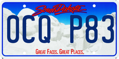 SD license plate 0CQP83