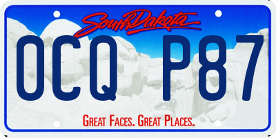 SD license plate 0CQP87