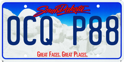 SD license plate 0CQP88