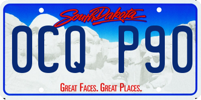 SD license plate 0CQP90