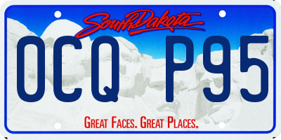 SD license plate 0CQP95