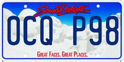 SD license plate 0CQP98