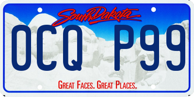 SD license plate 0CQP99
