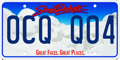 SD license plate 0CQQ04