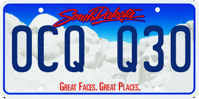SD license plate 0CQQ30