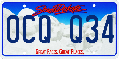 SD license plate 0CQQ34