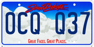 SD license plate 0CQQ37