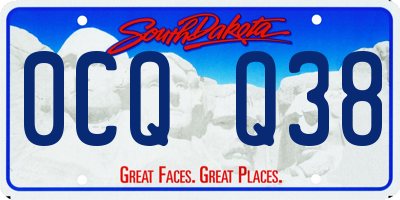 SD license plate 0CQQ38